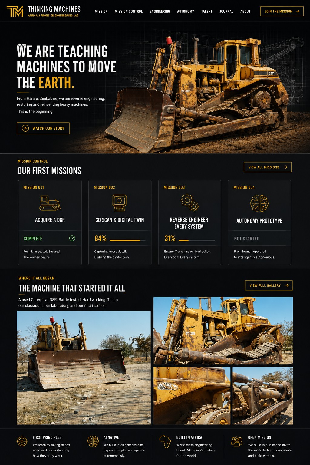 Future concept for the Thinking Machines mission-control website